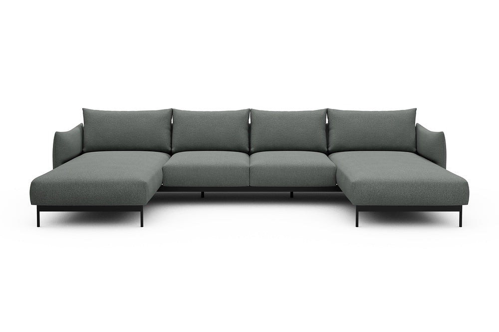 Kayto Modular Sofa - B4 - 355 x 185 cm - Chaise + 2 Seater + Chaise - 853 Mahoga Dove Grey