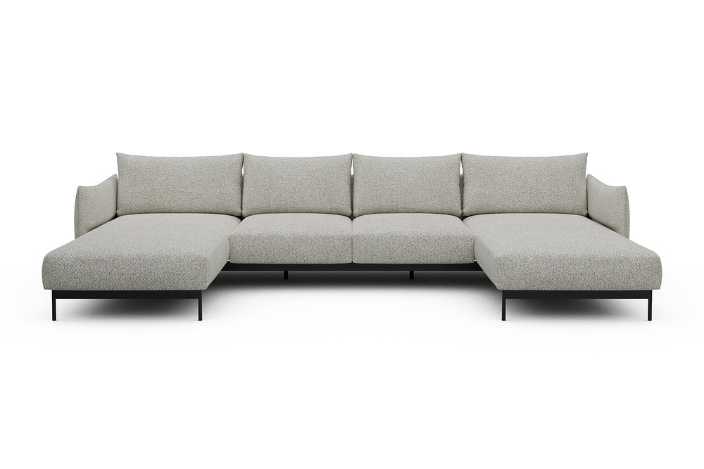 Kayto Modular Sofa - B4 - 355 x 185 cm - Chaise + 2 Seater + Chaise - 867 Vanora Warm Sand