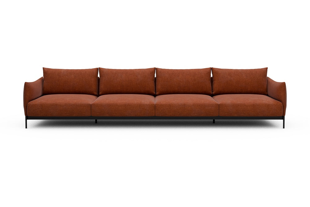 Kayto Modular Sofa - C4 - 385 x 100 cm - 4 Seater - 412 Esina Rust Orange