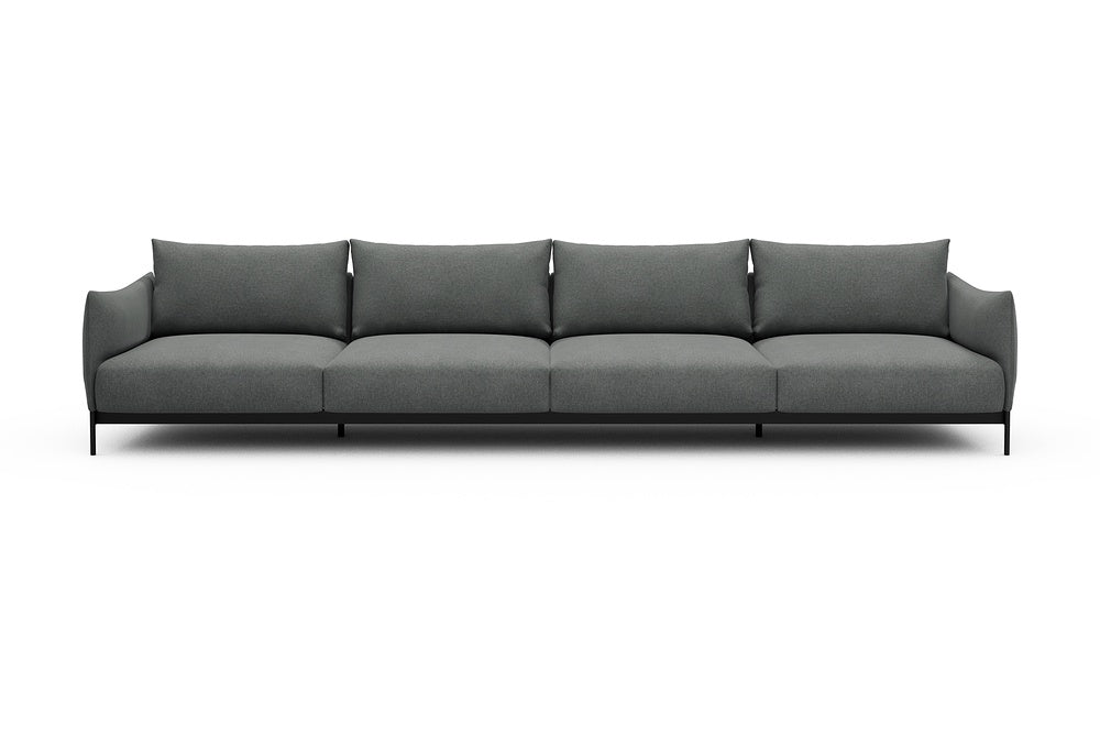 Kayto Modular Sofa - C4 - 385 x 100 cm - 4 Seater - 440 Satya Steel Grey