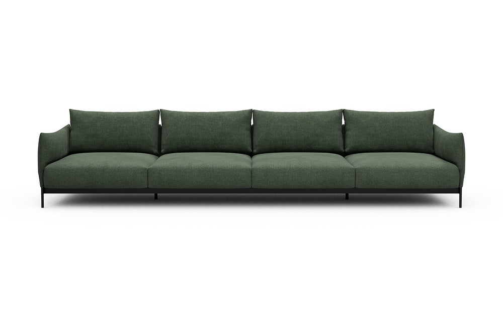 Kayto Modular Sofa - C4 - 385 x 100 cm - 4 Seater - 498 Casone Forest Green