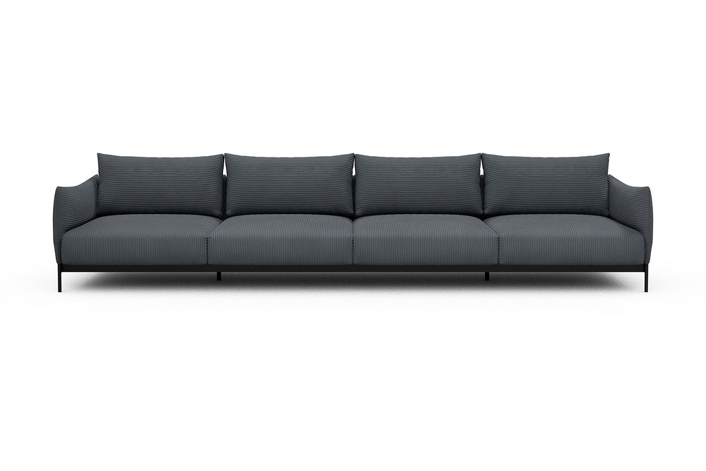 Kayto Modular Sofa - C4 - 385 x 100 cm - 4 Seater - 592 Corduroy Silvermist