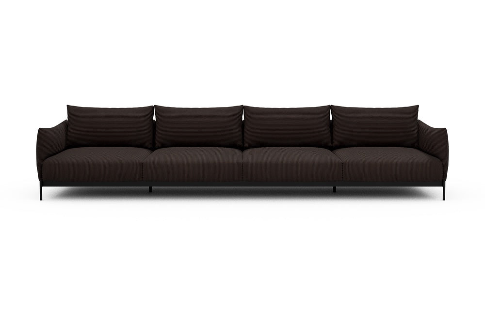 Kayto Modular Sofa - C4 - 385 x 100 cm - 4 Seater - 600 Corduroy Cocoa