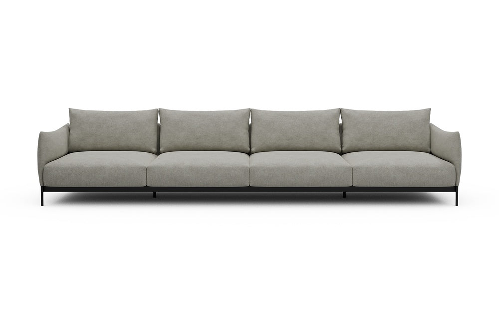 Kayto Modular Sofa - C4 - 385 x 100 cm - 4 Seater - 773 Carreno Moon Stone White