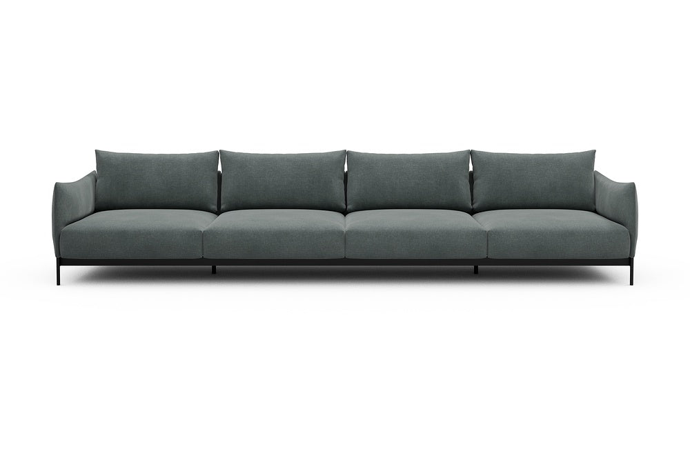 Kayto Modular Sofa - C4 - 385 x 100 cm - 4 Seater - 812 Smooth Smooth Silver Grey