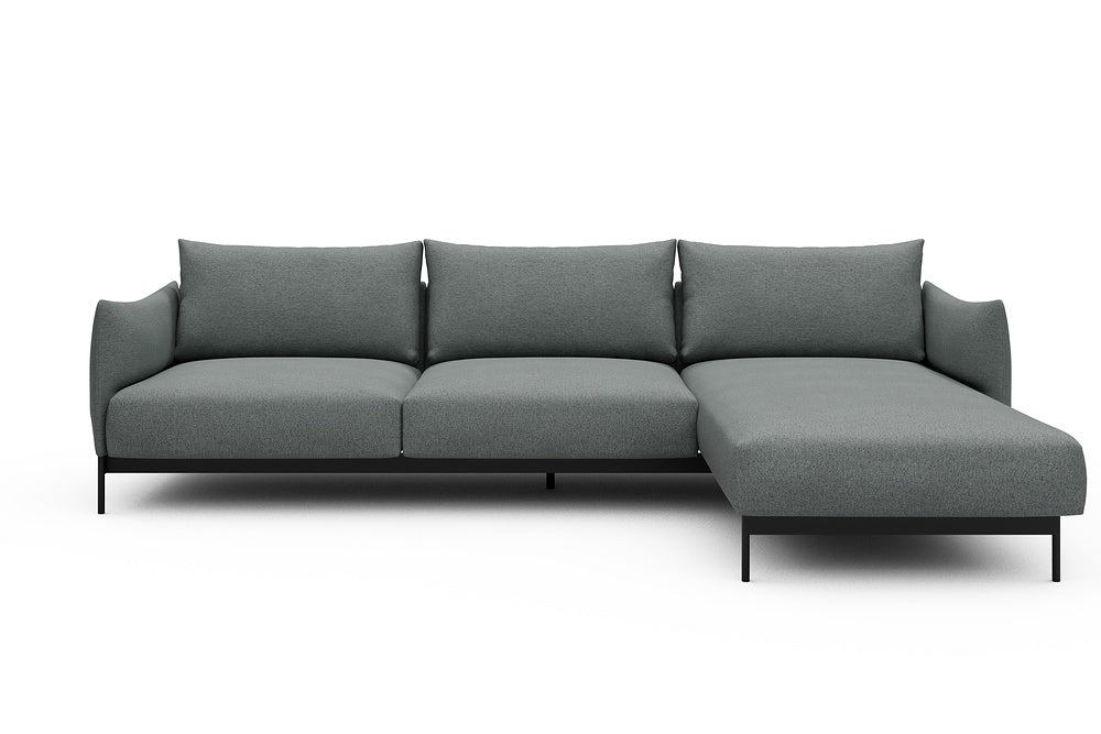Kayto Modular Sofa - D2 - 295 x 100 cm - 2 Seater + Chaise - 485 Denari Soft Grey