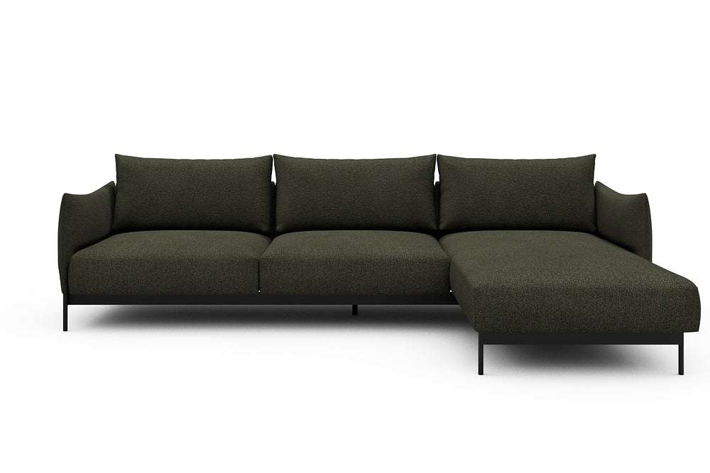 Kayto Modular Sofa - D2 - 295 x 100 cm - 2 Seater + Chaise - 535 Bouclé Forest Green