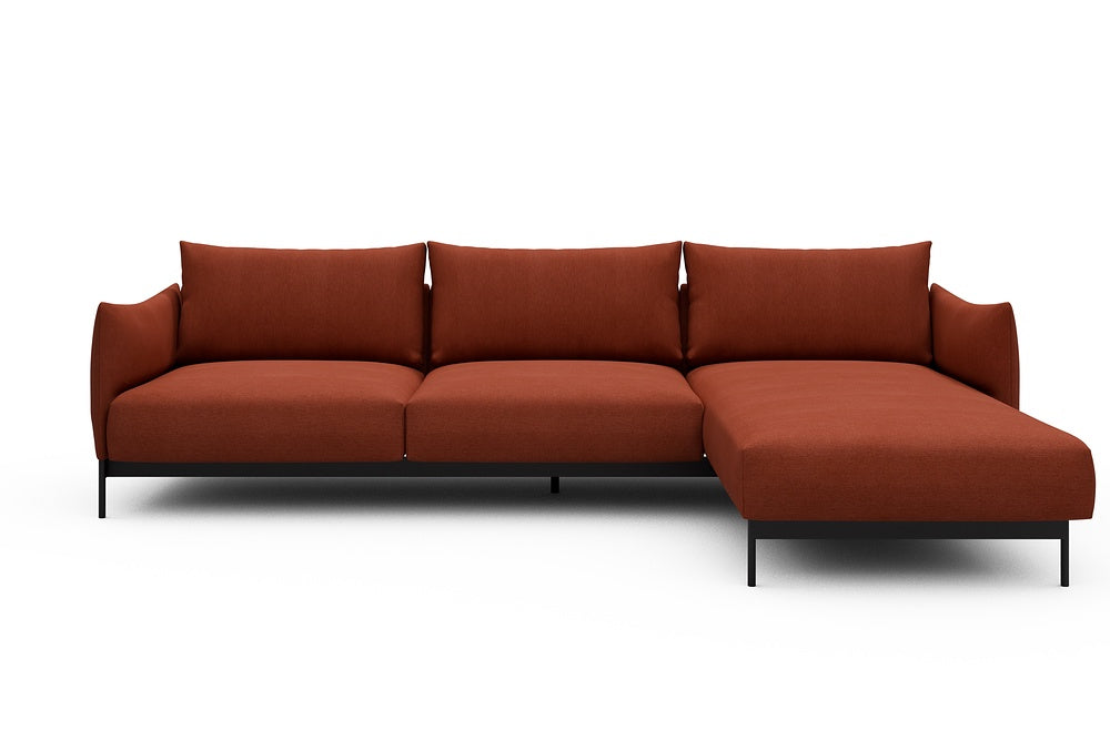 Kayto Modular Sofa - D2 - 295 x 100 cm - 2 Seater + Chaise - 581 Argus Rust