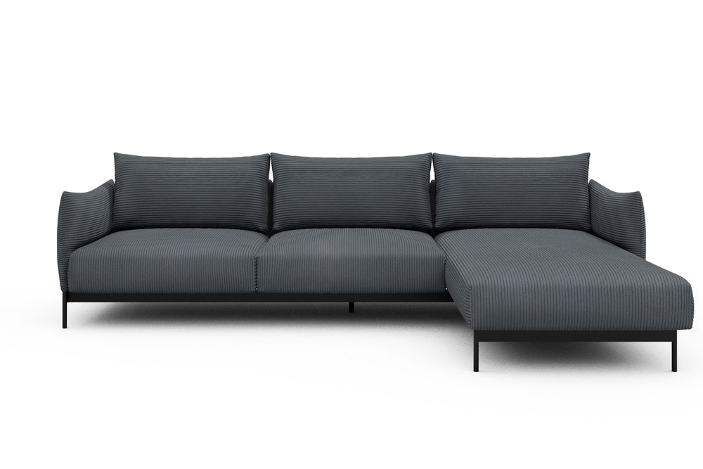 Kayto Modular Sofa - D2 - 295 x 100 cm - 2 Seater + Chaise - 592 Corduroy Silvermist