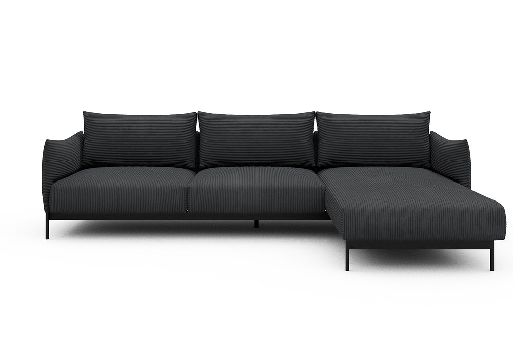Kayto Modular Sofa - D2 - 295 x 100 cm - 2 Seater + Chaise - 593 Corduroy Graphite