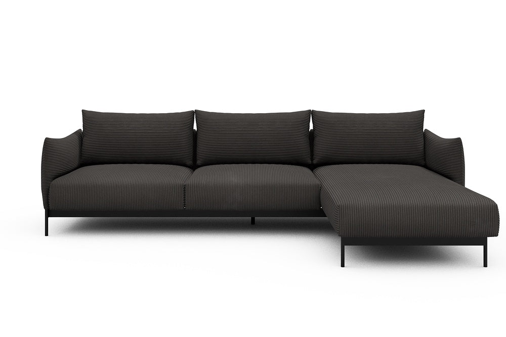 Kayto Modular Sofa - D2 - 295 x 100 cm - 2 Seater + Chaise - 597 Corduroy Charcoal