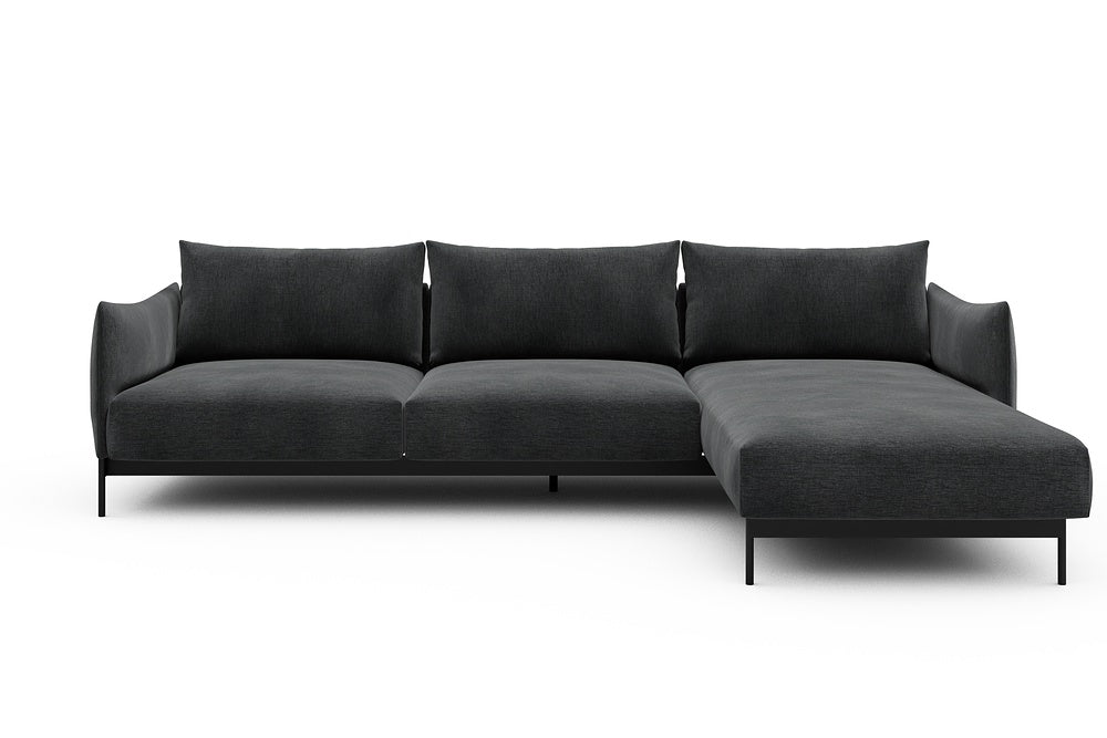Kayto Modular Sofa - D2 - 295 x 100 cm - 2 Seater + Chaise - 811 Smooth Deep Warm Grey