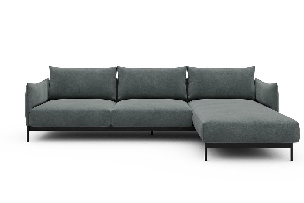 Kayto Modular Sofa - D2 - 295 x 100 cm - 2 Seater + Chaise - 812 Smooth Smooth Silver Grey