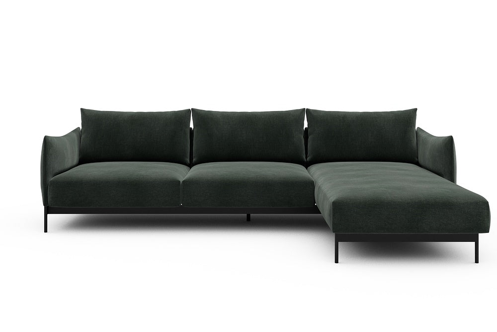Kayto Modular Sofa - D2 - 295 x 100 cm - 2 Seater + Chaise - 814 Smooth Laural Green