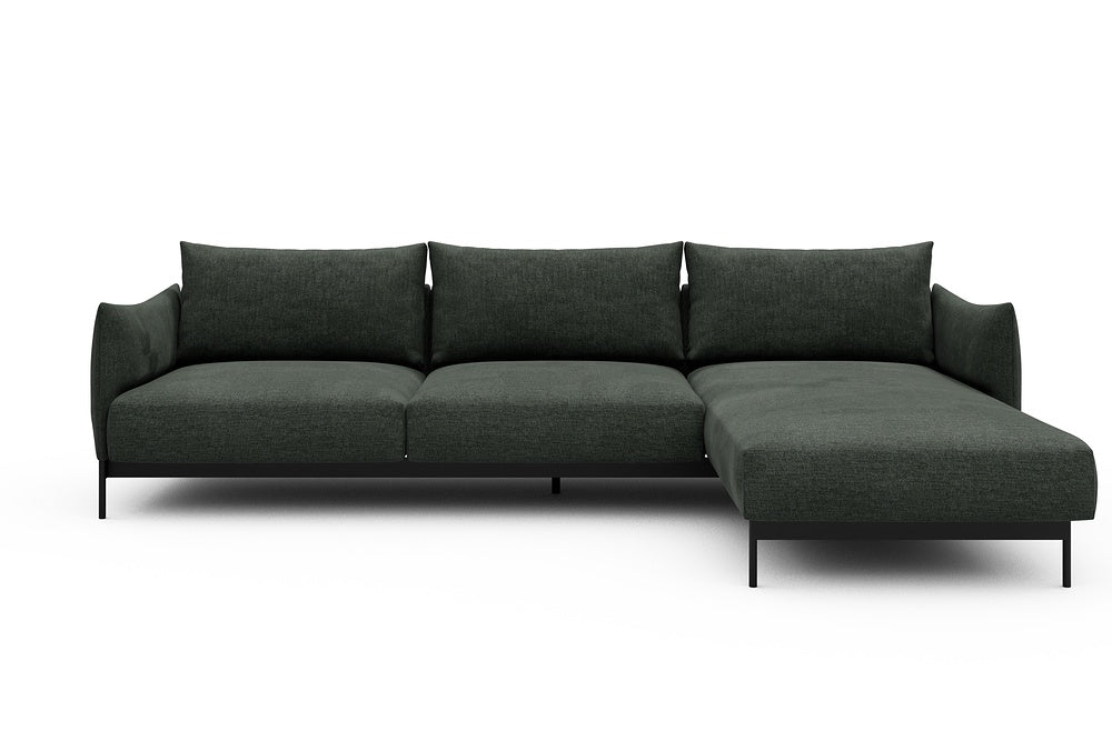 Kayto Modular Sofa - D2 - 295 x 100 cm - 2 Seater + Chaise - 818 Aivi Pine Green