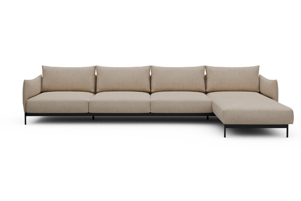 Kayto Modular Sofa - D3 - 385 x 185 cm - 3 Seater + Chaise - 410 Esina Almond Beige