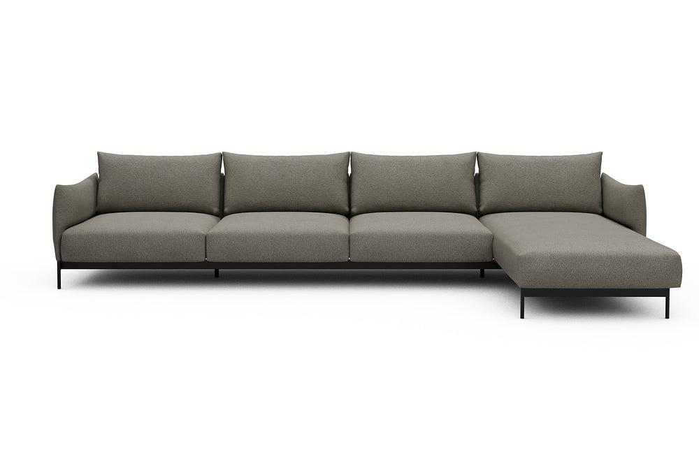 Kayto Modular Sofa - D3 - 385 x 185 cm - 3 Seater + Chaise - 486 Denari Warm Grey