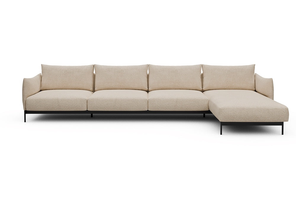 Kayto Modular Sofa - D3 - 385 x 185 cm - 3 Seater + Chaise - 496 Casone Natural Beigie