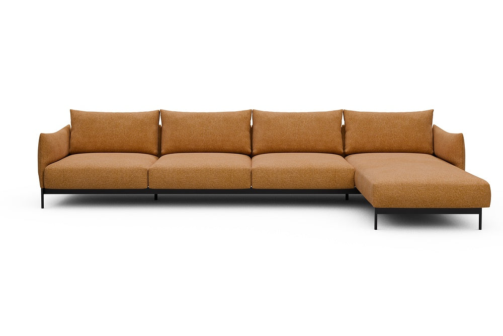 Kayto Modular Sofa - D3 - 385 x 185 cm - 3 Seater + Chaise - 497 Casone Warm Yellow