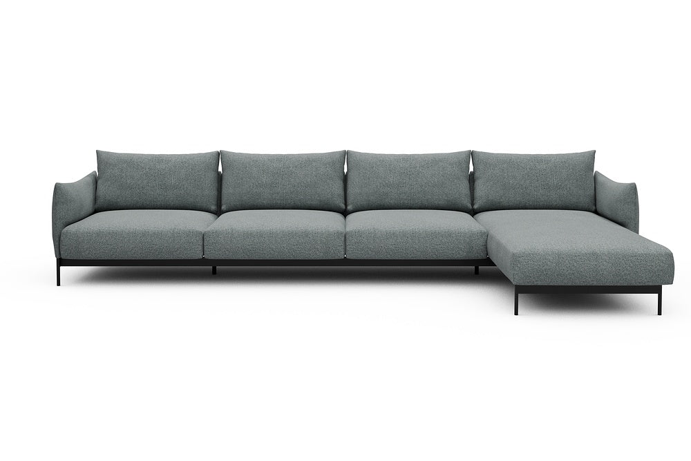 Kayto Modular Sofa - D3 - 385 x 185 cm - 3 Seater + Chaise - 499 Casone Light mixed Green