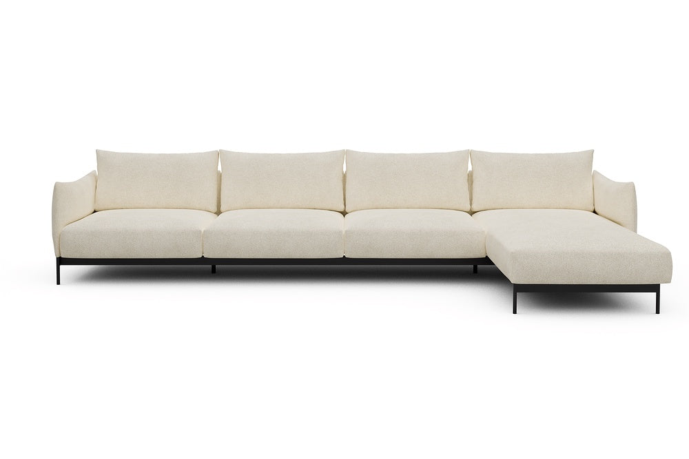 Kayto Modular Sofa - D3 - 385 x 185 cm - 3 Seater + Chaise - 531 Bouclé Off White