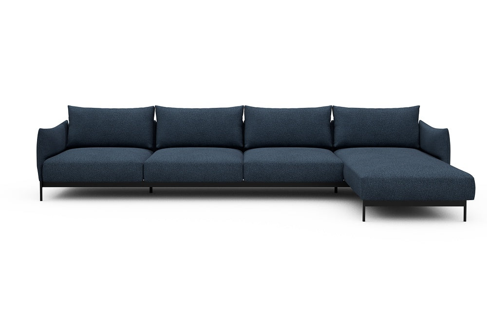 Kayto Modular Sofa - D3 - 385 x 185 cm - 3 Seater + Chaise - 537 Bouclé Blue