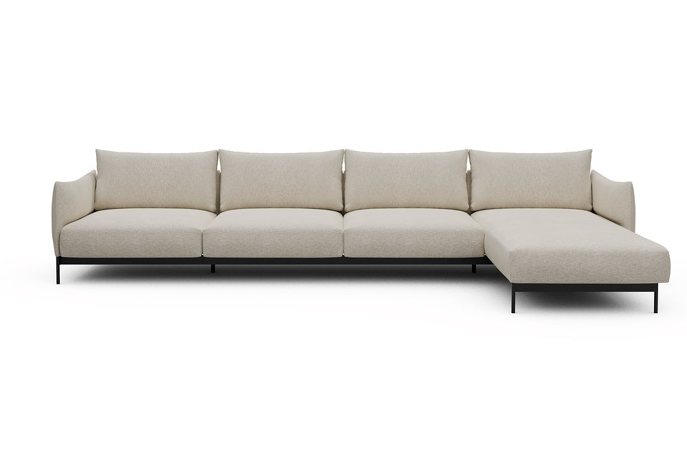 Kayto Modular Sofa - D3 - 385 x 185 cm - 3 Seater + Chaise - 584 Argus Natural