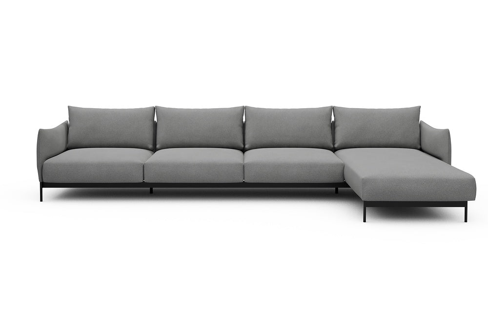 Kayto Modular Sofa - D3 - 385 x 185 cm - 3 Seater + Chaise - 764 Cura Sand Grey