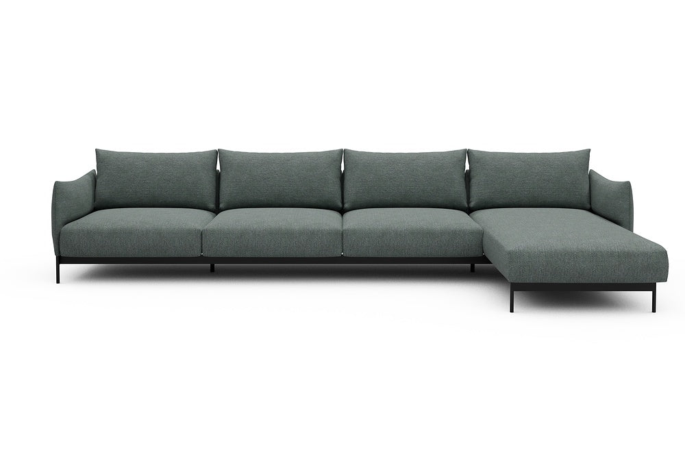Kayto Modular Sofa - D3 - 385 x 185 cm - 3 Seater + Chaise - 770 Carreno Cielo Blue