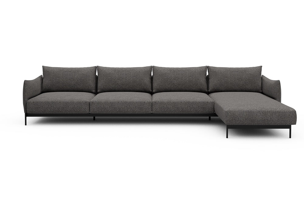 Kayto Modular Sofa - D3 - 385 x 185 cm - 3 Seater + Chaise - 772 Carreno Salt & Pepper
