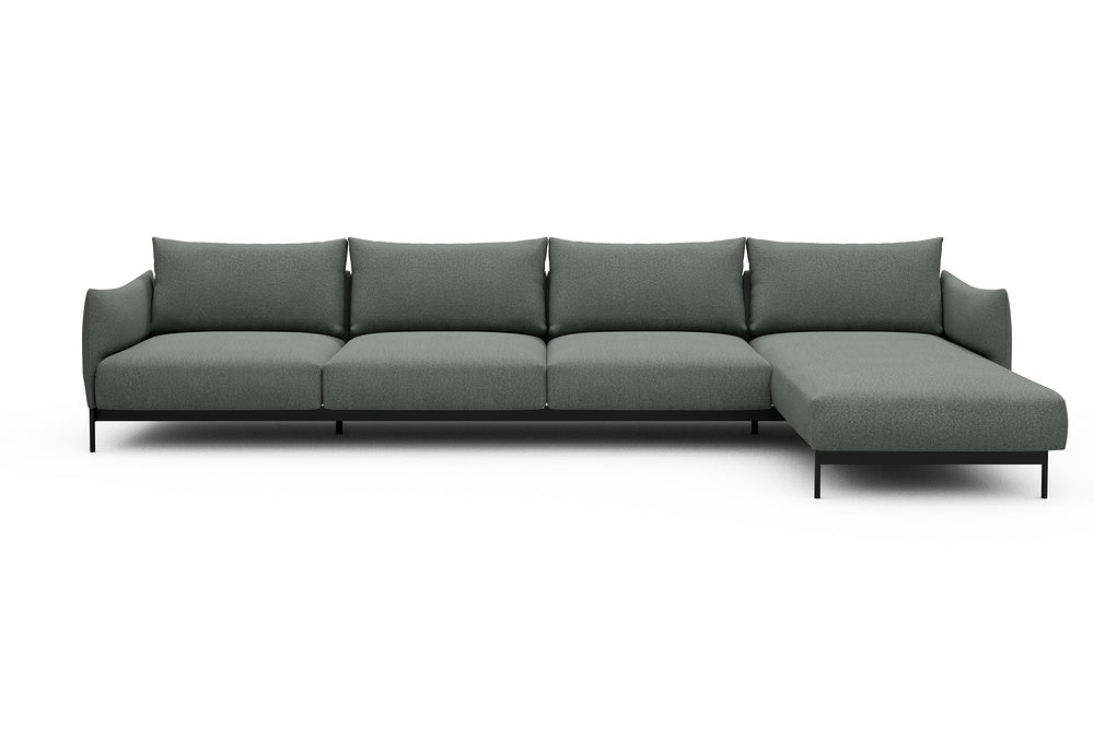Kayto Modular Sofa - D3 - 385 x 185 cm - 3 Seater + Chaise - 853 Mahoga Dove Grey