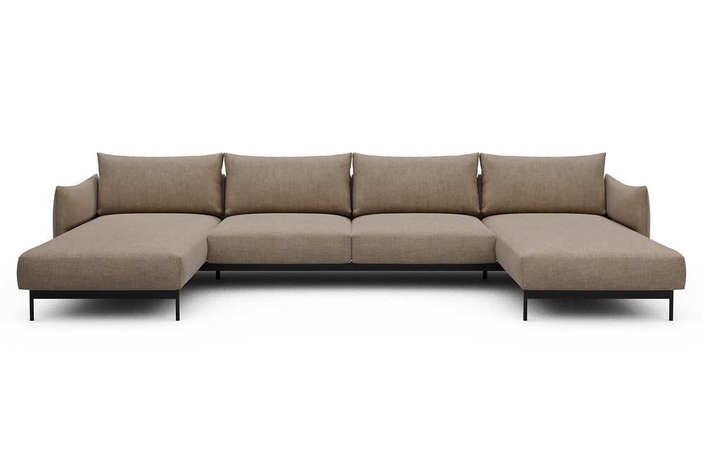 Kayto Modular Sofa - D4 - 385 x 185 cm - Chaise + 2 Seater + Chaise - 417 Esina Mocha
