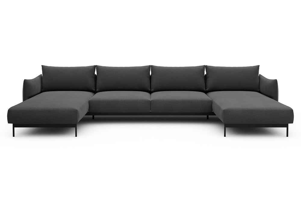 Kayto Modular Sofa - D4 - 385 x 185 cm - Chaise + 2 Seater + Chaise - 441 Satya Warm Zinc