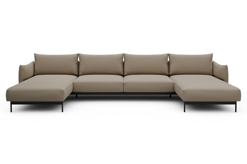 Kayto Modular Sofa - D4 - 385 x 185 cm - Chaise + 2 Seater + Chaise - 445 Satya Natural Biege