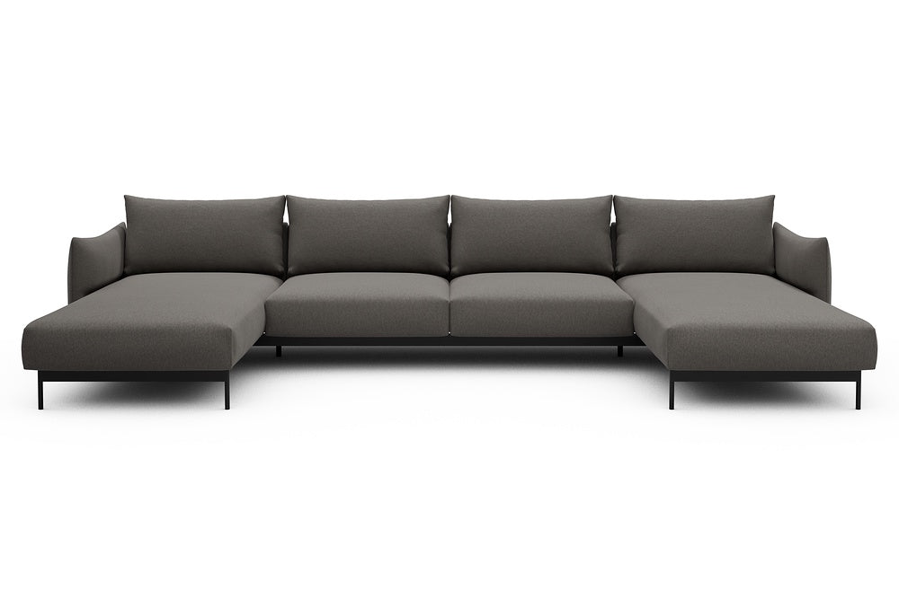 Kayto Modular Sofa - D4 - 385 x 185 cm - Chaise + 2 Seater + Chaise - 446 Satya Taupe Brown