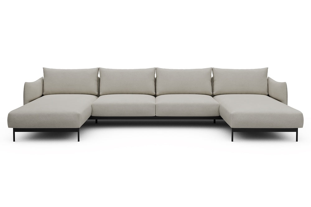 Kayto Modular Sofa - D4 - 385 x 185 cm - Chaise + 2 Seater + Chaise - 487 Denari Clean Beige