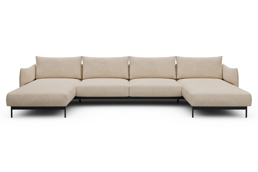 Kayto Modular Sofa - D4 - 385 x 185 cm - Chaise + 2 Seater + Chaise - 496 Casone Natural Beigie
