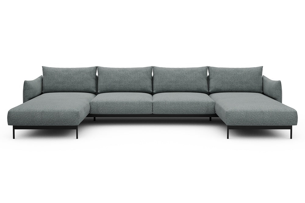 Kayto Modular Sofa - D4 - 385 x 185 cm - Chaise + 2 Seater + Chaise - 499 Casone Light mixed Green