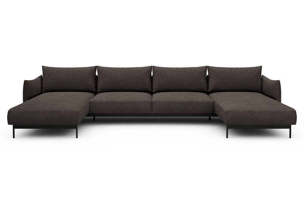 Kayto Modular Sofa - D4 - 385 x 185 cm - Chaise + 2 Seater + Chaise - 530 Bouclé Taupe