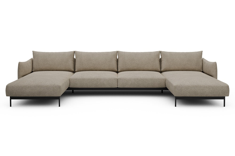 Kayto Modular Sofa - D4 - 385 x 185 cm - Chaise + 2 Seater + Chaise - 539 Bouclé Beige