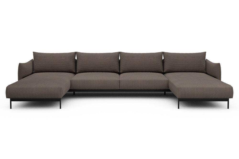 Kayto Modular Sofa - D4 - 385 x 185 cm - Chaise + 2 Seater + Chaise - 596 Corduroy Mocha