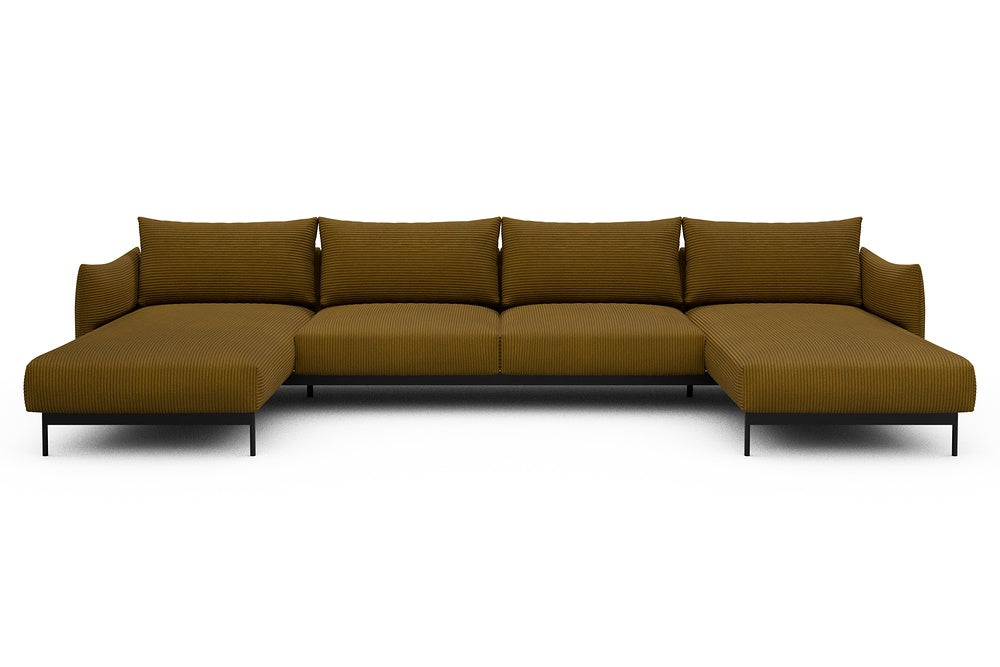 Kayto Modular Sofa - D4 - 385 x 185 cm - Chaise + 2 Seater + Chaise - 601 Corduroy Ochre