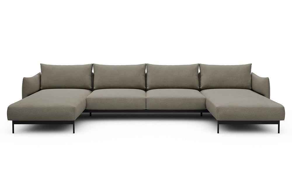 Kayto Modular Sofa - D4 - 385 x 185 cm - Chaise + 2 Seater + Chaise - 765 Cura Oat