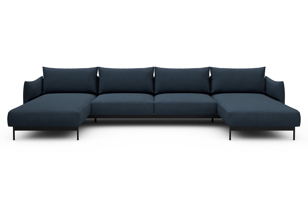 Kayto Modular Sofa - D4 - 385 x 185 cm - Chaise + 2 Seater + Chaise - 768 Cura Oxford Blue