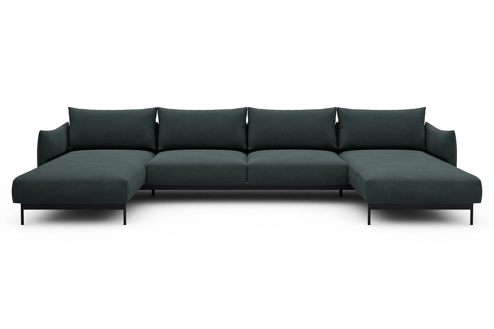 Kayto Modular Sofa - D4 - 385 x 185 cm - Chaise + 2 Seater + Chaise - 851 Mahoga Dark Blue