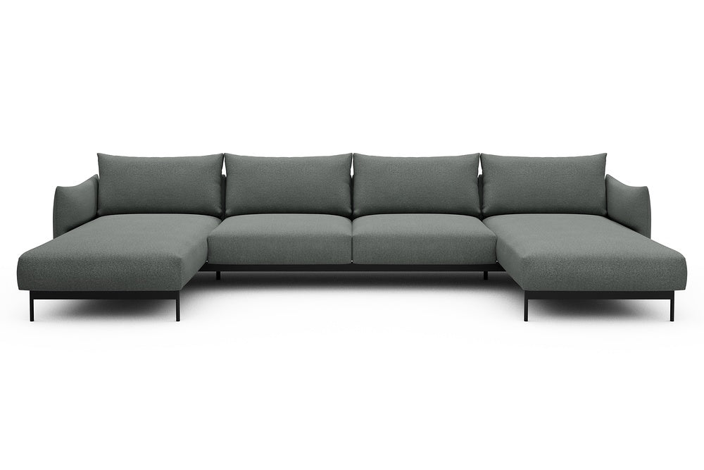 Kayto Modular Sofa - D4 - 385 x 185 cm - Chaise + 2 Seater + Chaise - 853 Mahoga Dove Grey