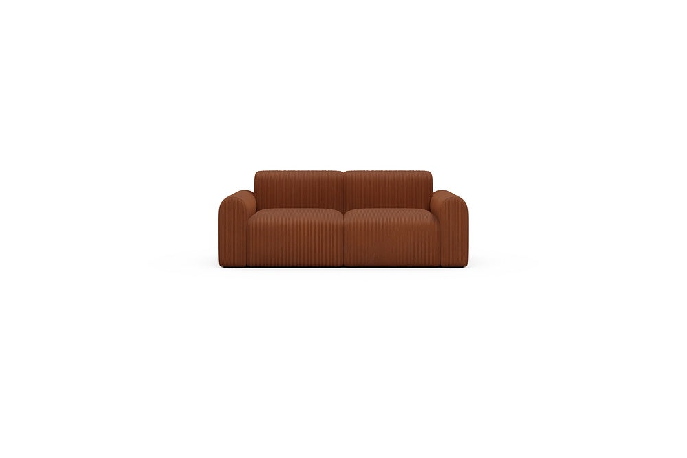 Rund Casual Modular Sofa - Configurations 1 - A2L - 194 x 97 cm - 2 Seater - 595 Corduroy Burnt-Orange