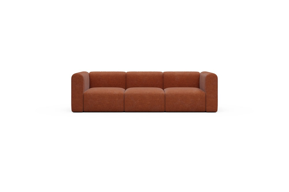Rund Casual Modular Sofa - Configurations 1 - A3H - 266 x 97 cm - 3 Seater - 412 Esina Rust Orange