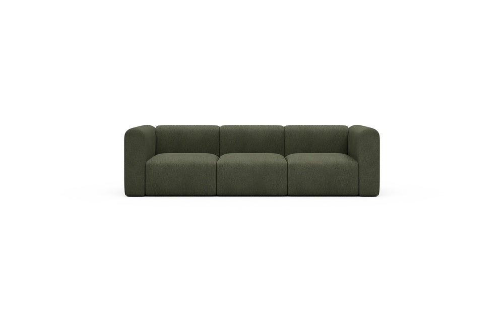 Rund Casual Modular Sofa - Configurations 1 - A3H - 266 x 97 cm - 3 Seater - 535 Bouclé Forest Green