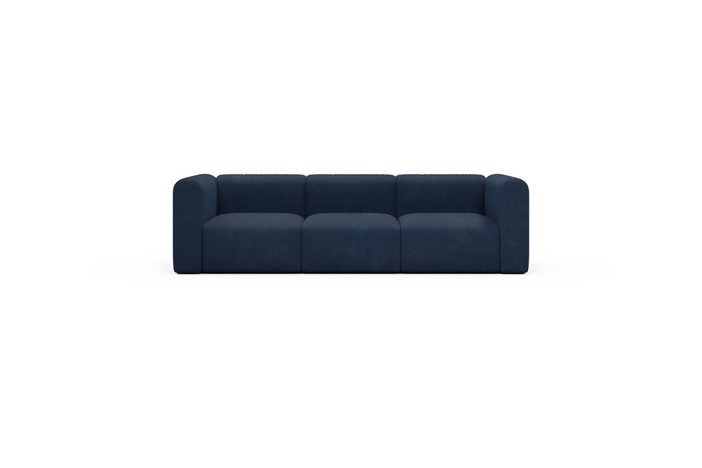 Rund Casual Modular Sofa - Configurations 1 - A3H - 266 x 97 cm - 3 Seater - 591 Corduroy Midnight-Blue